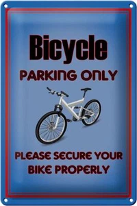 Blechschild Parken 20x30 cm Fahrrad Bicycle parking only Deko Schild tin sign - Picture 1 of 5