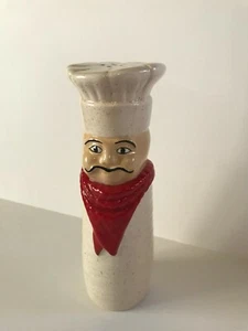 Chef w / Red Kerchief Parmesan Cheese Shaker 8" Ceramic - Picture 1 of 7