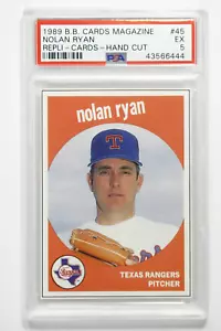 1989 Baseball Cards Magazine Nolan Ryan #45 PSA 5 EX Hand Cut - Picture 1 of 2