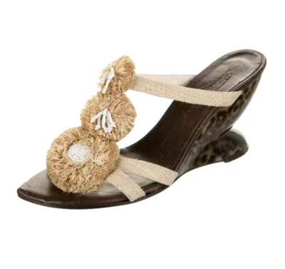 Сандалии на танкетке Robert Clergerie Straw Appliqué 5,5 B - Изображение 1 из 4