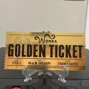 24k Gold Foil Plated Willy Wonka Golden Ticket Sammlerstück - Bild 1 von 3
