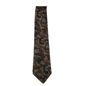 Vintage FENDI Roma Silk Tie Purple Brown Abstract Men's 58” - Picture 1 of 3