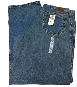 Vintage 90's Lee Blue Denim Jeans Wide Leg Baggy Made USA Men's 38 x 34 NEW NOS - Picture 1 of 9