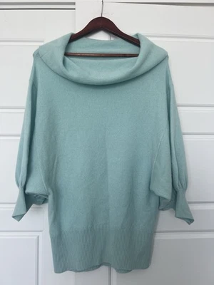 Suéter para mujer Anthropologie M azul 100 % cachemir manga 3/4 ligero Foto 1 de 4