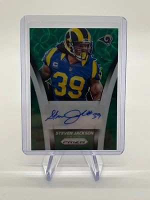 2024 Panini Prizm Steven Jackson #FBA-SJN Green Scope Auto /75 St. Louis Rams - Image 1 of 2