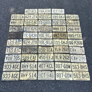 Posten 48 Vintage New Jersey NJ hellbraun geprägte Nummernschilder - Bild 1 von 7