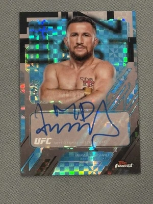 2025 Topps Finest UFC MERAB DVALISHVILI /75 the finest autograph card - Image 1 of 2