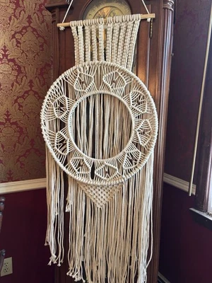 "Macramé bohemio hecho a mano atrapasueños decoración colgante de pared 20""x50""" Foto 1 de 4