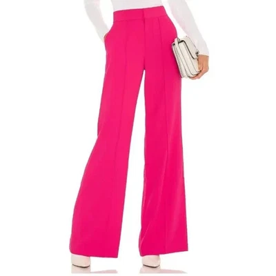 Nuevo con etiquetas Pantalón Alice + Olivia Dylan Pierna Ancha en Rosa Salvaje, Talla 6 Foto 1 de 4
