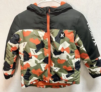Chaqueta de Invierno Hurley Niños XS 5-6 Fracturado Camuflaje Snowboard Esquí Naranja Verde Foto 1 de 4