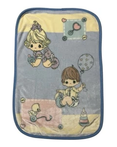 Vintage Precious Moments Baby Krippe Überwurf Decke Fleece Minky Mädchen Junge Ente 30 x 45 - Bild 1 von 9