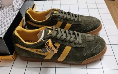 Nuevos zapatos de gamuza para hombre Gola Harrier años 2000 talla 13 caqui/sol ZCMA192YN2MG00Q Foto 1 de 4