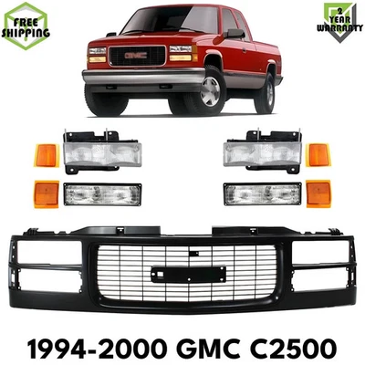 Комплект передней решетки в сборе и фар для 1994-2000 GMC C2500 - Изображение 1 из 4