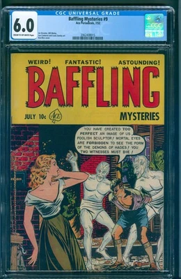 Baffling Mysteries 9 CGC 6.0 Hades Demons & Headlights 1952 Ace Horror Cameron👿 - Image 1 of 4