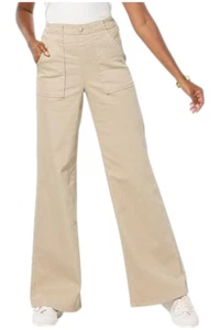 DG2 by Diane Gilman Women's Classic Denim Pull-On Wide-Leg Jean Flax - Picture 1 of 1