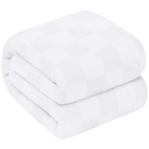100% Cotton Twin Blanket – White, 90 x 72 Inches – Soft, Lightweight & Breath... - Picture 1 of 8