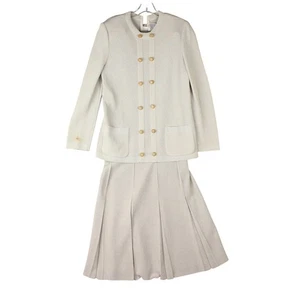 DE COLECCIÓN CASTLEBERRY Tejido Falda Traje Talla 10 Marfil Suéter 2 Piezas Dinero Antiguo Plisado 10 - Imagen 1 de 23