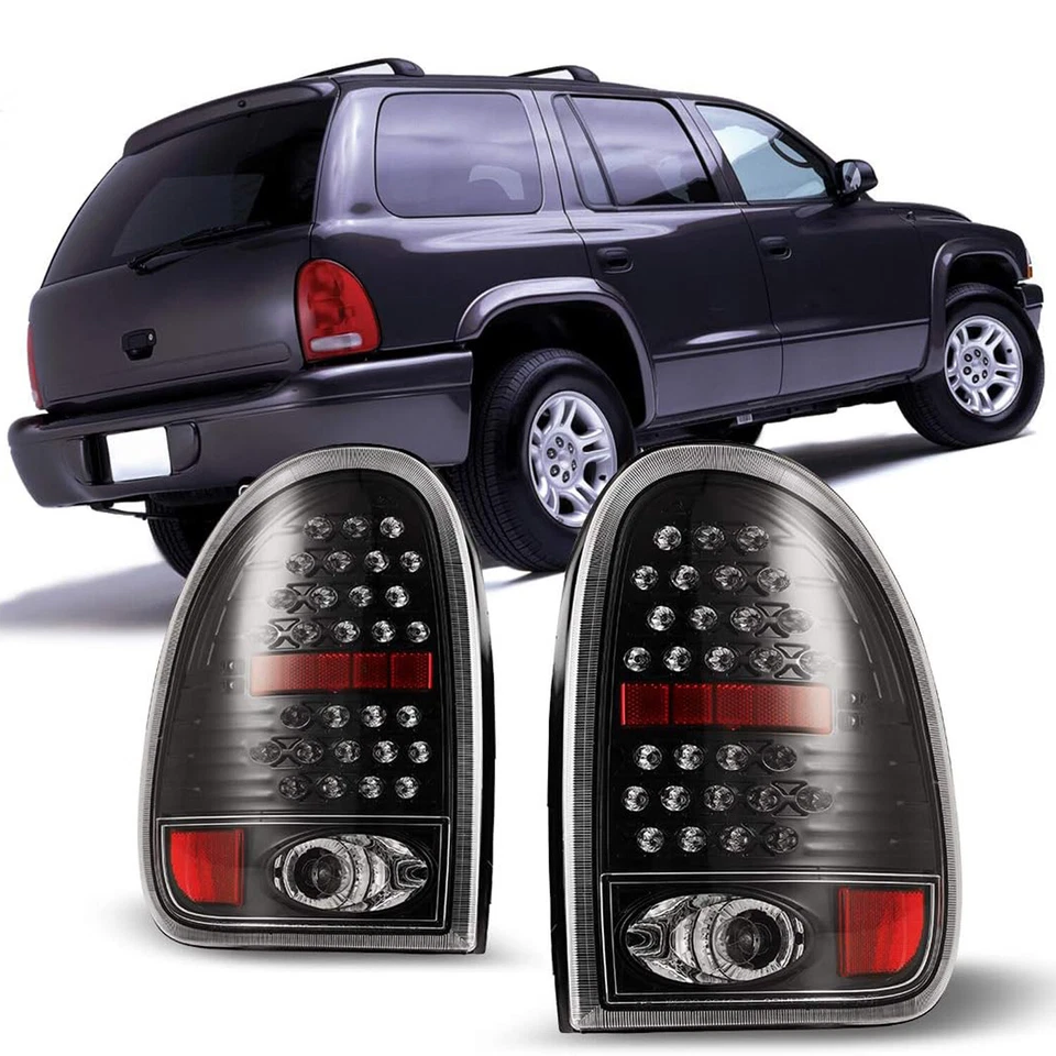 LED Tail Lights for 1998-2003 Dodge Durango 96-00 Caravan Rear Brake Lamps Pair - Imagem 1 de 4