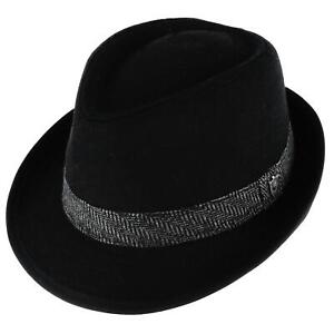 New Ascentix Men's Wool Blend All Season Fedora Hat with Herringbone Band