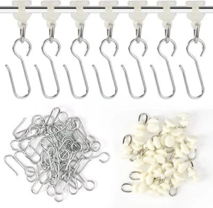 Gardinenhaken Set für Schienen - Gardinenhaken 80 Stück - Gleiter Vorhang Haken - Bild 1 von 7