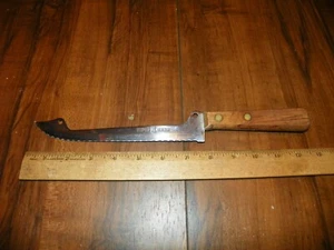 Vintage SUPER SLICER Kitchen Knife - Stainless Blade w/ Wood Handle - Picture 1 of 2