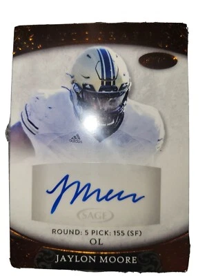 2021 Sage Aspire Autograph Jaylon Moore  Gold San Francisco 49ners mint to near  - Image 1 of 3