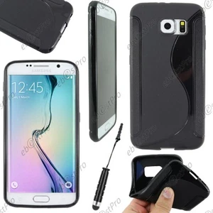 Housse Etui Coque Silicone S-line Noir pour Samsung Galaxy S6 G920F Mini Stylet - Photo 1/1