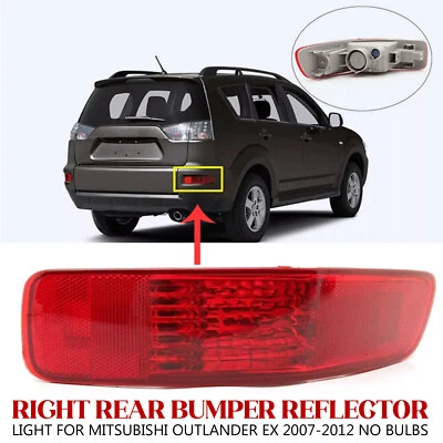 Luz reflectora parachoques trasero derecho para Mitsubishi Outlander EX 2007~2012|sin bombillas Foto 1 de 4