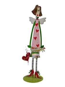 Joy Absolutely Valentine Love Hearts Ángel Metal Escultura Soporte Votivo - Imagen 1 de 4