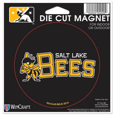 WinCraft Salt Lake Bees 5'' x 5'' Die-Cut Car Magnet Cover