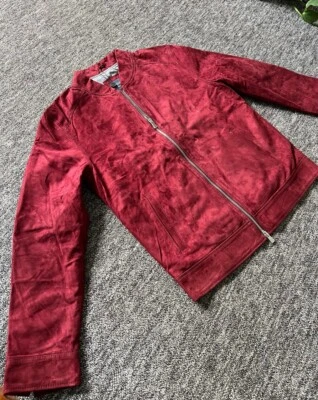 Grand Frank Marloes Suede Jacket Burgundy Medium size Slim fit - Image 1 of 4