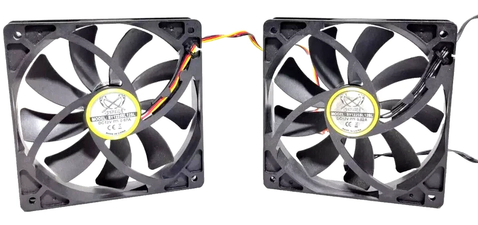 Scythe 120mm 3 pin Computer case fans PC Gaming DC 12V SY1225SL12SL - Image 1 of 4