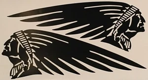 Kawasaki Indian Drifter Motorcycle 4.5" x 12" GLOSS BLACK Tank Decal Stickers - Bild 1 von 1