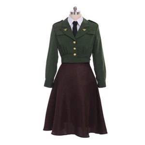 Peggy Carter Cosplay Costume Army Green Agent Carter Margaret Military Uniform - Picture 1 of 6