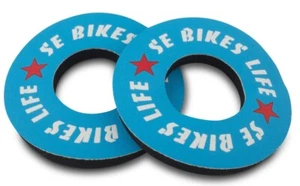 SE Racing "BIKE LIFE" old school BMX bicycle foam grip donuts WHITE & RED on - Picture 1 of 1