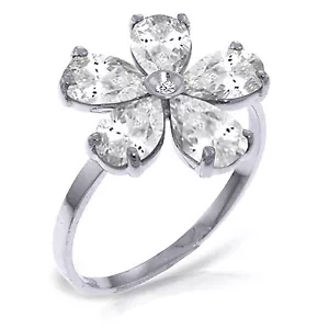 Brand New 2.22 CT 14K White Gold Ring Natural Diamond White Topaz - Picture 1 of 4