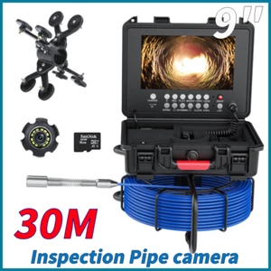 9 " Drain Sewer Inspection Pipe camera Borescope camera Self-Leveling 512HZ 30M - Picture 1 of 21