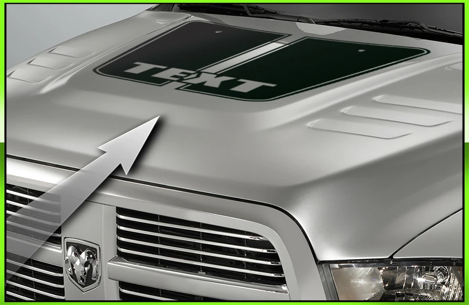 Blackout Hood Decal Stripes #3 - Fits 2010-2018 Ram HD 3500 2500 - Изображение 1 из 1
