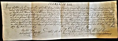 POPE CLEMENT XIII BULL: Cardinal Passionei Signed Concession of Indulgences 1759 - Image 1 of 4
