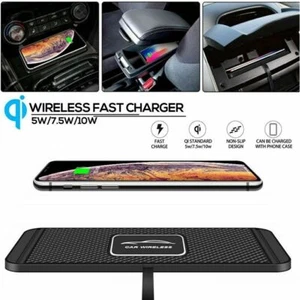 QI Wireless Car Phone Charger Fast Charging Pad Mat For iPhone Samsung Universal - Picture 1 of 12