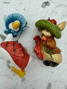 F. Warne Beatrix Potter Benjamin Bunny & Jemima Puddleduck ANRI ITALY Ornaments - Picture 1 of 16