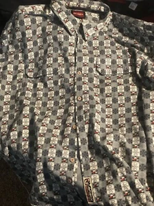 ™ AViREX SnowFlake Long Sleeve SHiRT❄️Gray GREY White 3 XLarge ViNTAGE Men XXXL - Picture 1 of 2
