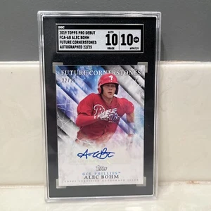 2019 Topps Pro Debut FCA-AB Alec Bohm Future Cornerstones /25 SGC 10 Auto 10 - Picture 1 of 2