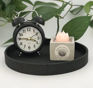 Große schwarze geometrische runde Beton Waschtisch Tablett Schale Handarbeit Luxdecor6 - Bild 1 von 5