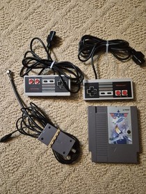 Lot Of 2 Original Nes Contollers Nes Game Top Gun And RF Av Cable Adapter Switch