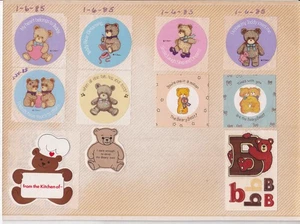 Vintage 1980's Stickers - T. Bear & Hallmark Bears (Photo Album Page) - Picture 1 of 2