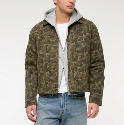 CHAQUETA NUEVA CON ETIQUETAS ABERCROMBIE & FITCH A&F HOMBRE Ligera Recortada Cremallera | Talla M/T | $120 Foto 1 de 4