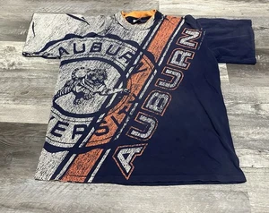 VINTAGE Auburn University Hemd Herren XL AOP All Over Print Farbe NCAA Logo 90s - Bild 1 von 7