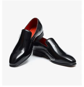 British Slip On Loafers Wedding Business Dress Men Real Leather Shoes Western 46 - Picture 1 of 21