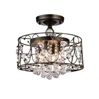 HD Direct 16 in. 4-Light Black Brushed Gold Semi-Flush Mount - Image 1 of 4